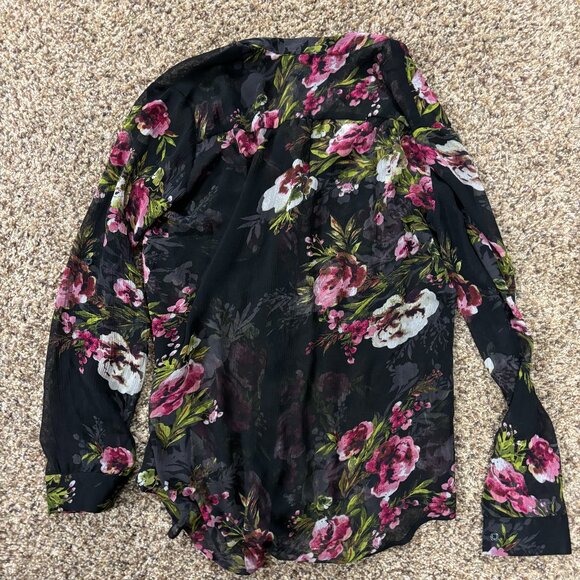 NWT: Kut from the Kloth Sheer Floral Button Down Blouse - Women's Size M - 1912 - Picture 3 of 3